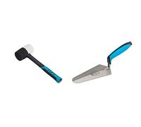 OX Combination Rubber Mallet - 24 oz and OX Gauging Trowel for Plastering & Bricklaying - Soft Grip Flat Masonry Tool - 7inch Cement Finishing Bricklayers Trowel - Multicolor