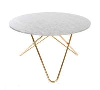 OX Denmarq - Big O Dining table, Brass frame/White marble - White