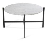 OX Denmarq - Deck Large, Marble, White Matt Ø80, Black Frame - White
