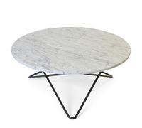 OX Denmarq - Large O Coffee Table Ø100 cm, Black frame/White marble - Black