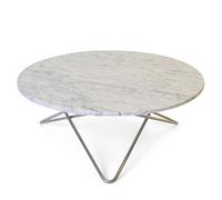 OX Denmarq - Large O Coffee Table Ø100 cm, Steel frame/White marble - White