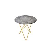 OX Denmarq Mini O Table coffee table Marble grey. brass stand