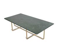 OX Denmarq - Ninety Coffee Table 120x60x40 cm, Brass Base, Green Marble - Green