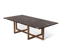 OX Denmarq - Ninety Coffee Table 120x60x40 cm, Smoked Oak/Brown Emperador - Brown