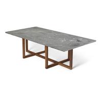 OX Denmarq - Ninety Coffee Table 120x60x40 cm, Smoked Oak/Grey Marble - Grey