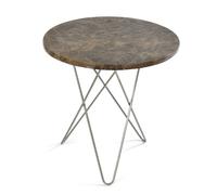 OX Denmarq - Tall Mini O Side Table Ø50 cm, Steel frame/Brown marble - Brown