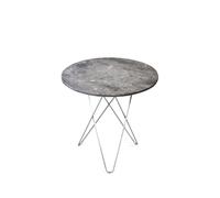 OX Denmarq Tall Mini O Table coffee table Marble grey. stainless steel stand