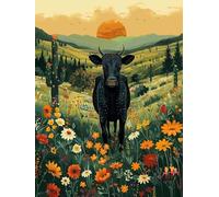 Ox Diamond Art Kits Adults, Flower 5D Diamond Painting for Beginners, DIY Cross Stitch Kits for Adults, Full Drill Rhinestone Gem Art Crafts, Room Decor and Wall Decor, Gifts for Women 40x54in U-2304