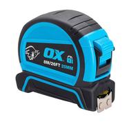 Ox Dual Auto Lock 8M Carbon Steel & Nylon Tape Measure - Ox-P505208