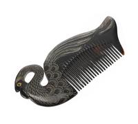 Ox Horn Massage Hair Comb for Scalp Relief and Smoothing | Unique Retro Black Styling Tool for Wife, Household Grooming Use, Chic Hand-finished Detail