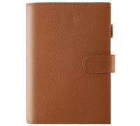 Ox Knight A5 Leather Planner Cover for Hobonichi Cousin, Stalogy, Midori, Leuchtturm1917, and More - with Pen Loop, Card Slots, Back Pocket, and Bookmarks (Brown)