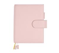 Ox Knight A6 Leather Planner Cover for Hobonichi, Stalogy, Midori Hibino, Leuchtturm1917, and More - with Pen Loop, Card Slots, Back Pocket, and Bookmarks (Pink)