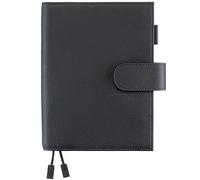 Ox Knight B6 Leather Planner Cover for Stalogy, Midori, Leuchtturm1917, and More - with Pen Loop, Card Slots, Back Pocket, and Bookmarks (Black)