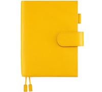 Ox Knight B6 Leather Planner Cover for Stalogy, Midori, Leuchtturm1917, and More - with Pen Loop, Card Slots, Back Pocket, and Bookmarks (Yellow)