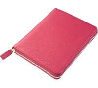 Ox Knight B6 Zipper Leather Planner Cover for Stalogy, Midori, Leuchtturm1917 and More - with Pen Loop, Card Slots and Back Pocket (Red)