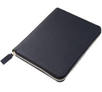 Ox Knight B6 Zipper Leather Planner Cover for Stalogy, Midori, Leuchtturm1917 and More - with Pen Loop, Card Slots and Back Pocket (Black)