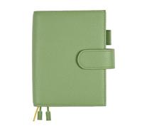 Ox Knight Genuine Leather A6 Notebook Cover - Deluxe Planner Cover Fits Hobonichi Techo, Stalogy, Midori MD Planner, and More - with Pen Loop, Card Slots, Back Pocket, and Bookmarks (Green)