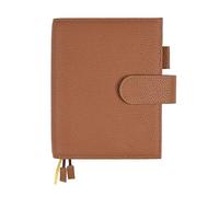 Ox Knight Genuine Leather A6 Notebook Cover - Deluxe Planner Cover Fits Hobonichi Techo, Stalogy, Midori MD Planner, and More - with Pen Loop, Card Slots, Back Pocket, and Bookmarks (Brown)