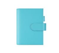 Ox Knight Leather A6 Notebook Cover - Deluxe Planner Cover Fits Hobonichi Techo, Stalogy, Midori MD Planner, and More - with Pen Loop, Card Slots, Back Pocket, and Bookmarks (Light Blue), 5.12Wx6.61L