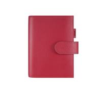 Ox Knight Leather A6 Planner Cover Fits Hobonichi, Midori MD & Stalogy | Classic Pebble Collection (A6+), Red, Leather Notebook Cover, with Pen Loop, Card Slots, Back Pocket and Bookmarks