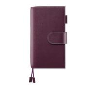 Ox Knight Leather Cover for Hobonichi Weeks/Weeks Mega - with Pen Loop, Card Slots, Back Pocket, and Bookmarks, Purple, Weeks, Compact