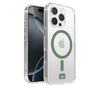OX Magclear Case for iPhone 16 Pro - Shockproof Military Grade Protection Reinforced Corner Anti Scratch Anti-Yellowing Cover Screen & Camera Lens Protector - Compatible with MagSafe - Green