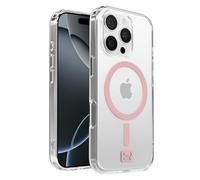 OX Magclear Case for iPhone 16 Pro - Shockproof Military Grade Protection Reinforced Corner Anti Scratch Anti-Yellowing Cover Screen & Camera Lens Protector - Compatible with MagSafe - Pink