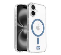 OX Magclear Case for iPhone 16 - Shockproof Military Grade Protection Reinforced Corner Anti Scratch Anti-Yellowing Cover Screen & Camera Lens Protector - Compatible with MagSafe - Blue