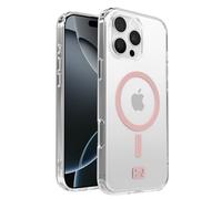 OX Magclear Case for iPhone 16 - Shockproof Military Grade Protection Reinforced Corner Anti Scratch Cover Screen & Camera Lens Protector - Compatible with MagSafe (Pink, iPhone 16 Pro Max)