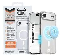 OX MagClear Case for iPhone 17 Air | Clear Anti-Yellow MagSafe Compatible Cover | 1.5 Meter Drop Protection | Shock-Proof Edge | Military Grade | Tactile Buttons & Integrated Action Button | White