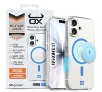 OX MagClear Case for iPhone 17 | Clear Anti-Yellow MagSafe Compatible Cover | 1.5 Meter Drop Protection | Shock-Proof Edge | Military Grade | Tactile Buttons & Integrated Action Button | Bluejay