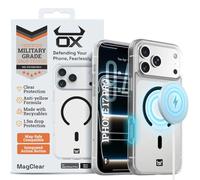 OX MagClear Case for iPhone 17 Pro | Clear Anti-Yellow MagSafe Compatible Cover | 1.5 Meter Drop Protection | Shock-Proof Edge | Military Grade | Tactile Buttons & Integrated Action Button | Black