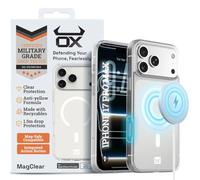 OX MagClear Case for iPhone 17 Pro Max| Clear Anti-Yellow MagSafe Compatible Cover | 1.5 Meter Drop Protection | Shock-Proof Edge|Military Grade |Tactile Buttons & Integrated Action Button|Polar White