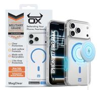 OX MagClear Case for iPhone 17 Pro Max |Clear Anti-Yellow MagSafe Compatible Cover | 1.5 Meter Drop Protection | Shock-Proof Edge | Military Grade | Tactile Buttons & Integrated Action Button |Bluejay
