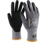 OX-ON Flexible Advanced 1905 Grey Work Gloves, Size 11/2XLarge, 12 Count, Touch Screen Compatible, Breathable, Durable Nitrile Palm, Oeko-Tex Certified