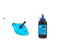 OX OX-T020830 Trade Heavy Duty Line Reel Chalk - String Line Chalk - Straight Line Chalk Marker - Builder Chalk Line - Multi-Colour - 30 m & OX Pro Chalk Refill 226g - Blue