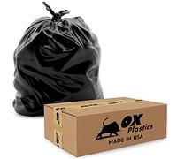 Ox Plastics 60 Gallon 3 Mil Extra Large Heavy Duty Contractor Bags, Made in USA, Trash Bag (50)-41x55