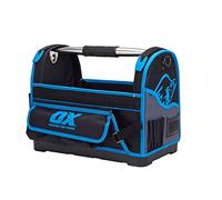 OX Pro 18"/460mm Open Tool Storage Tote Bag, Waterproof Base | Heavy-Duty Steel Handle with Rubber Grip, Injected Polypropylene Hard Base