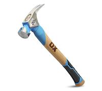 OX Pro 20oz/560g Smooth Face Framing Hammer with Magnetic Nail Starter - Forged One Piece Steel Head, Straight Claw End, Curved American Hickory Handle with TPR Grip, OX-P088920