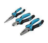 OX Pro 3-Piece Plier Set - Combination, Long Nose & Diagonal Cutting