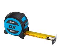 OX Pro 5m/16ft Tuff Blade Tape Measure Metric Only, Heavy Duty Nylon Coated 32mm Wide Blade, Magnetic Dual Hook, 4m standout & 4.5m reach