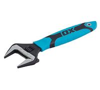 OX Pro 8" Extra Wide Jaw Adjustable Wrench, Soft Grip, 200mm, Spanner