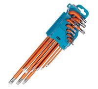 OX Pro 9pc Tamperproof Torx Key Set T10-T50 Long Arm S2 Steel