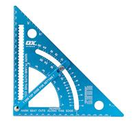 OX Pro Adjustable Rafter & Roofing Square 180mm - Aluminium, Metric | Adjustable Roofing & Layout Square - Laser-Etched Scales, Scribe Notches, Rafter & Roof Pitch Layout, Aluminium, Heavy Duty