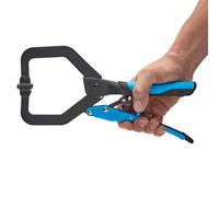 OX Pro Auto Adjust C Clamp with Swivel Pad - 11"/ 280mm, Heavy Duty Steel, Patented Locking Mechanism, TPR Comfort Grip Handle, Perfect for Welding, Wood & Metal Working, OX-P204802