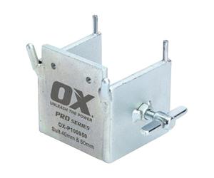 OX Pro Dori Block with Lock Bolt, Bricklayer's String Line Block | Made of Zinc-Plated Solid Steel, 'T' Bolt Thumb Screw to Clamp it to 40mm & 50mm Profile Poles