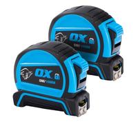 OX Pro Double Locking Tape Measure Metric Only - 5m Twin Pack
