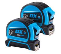 OX Pro Double Locking Tape Measure Metric Only - 8m Twin Pack