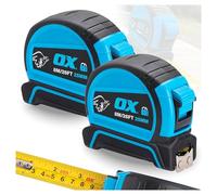 OX Pro Dual Auto Lock Tape Measure Twinpack - 8m, Magnetic End Hook