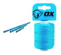 OX Pro Level Bag with 1800mm, 1200mm & 600mm Levels, Black/Blue & OX Pro Nylon High Vis Builders Line 105m / 350ft - Cyan